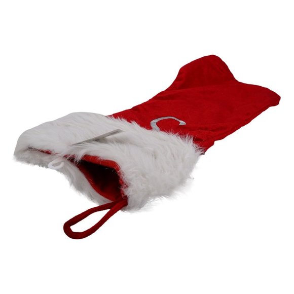 Merry Brite Red and White Monogram "J" Stocking - 20 inches - Picture 4 of 4